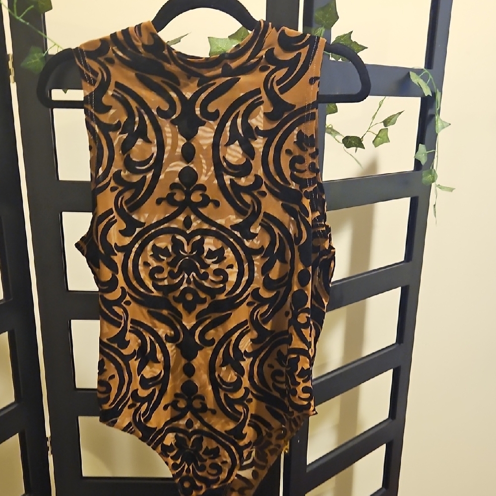 Velvet Patterned Bodysuit
